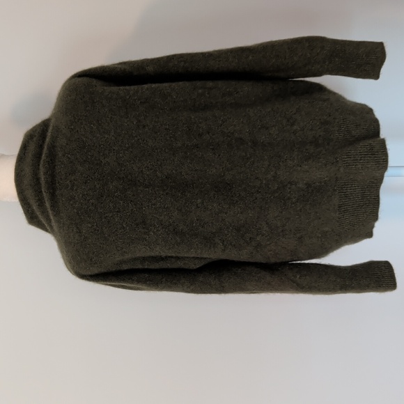 Vince Dark Olive Funnel Neck Cashmere Sweater - Picture 5 of 7